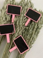 Інформаційні таблички на прищіпці рожева 6см *4 см ( 4 шт упаковка ) - Дрібний декор (прищіпки, липучки)