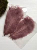 Пір'я античні рожеві темні 15-20 (5 шт) - Пір'я