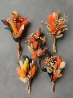 Набір бутоньєрок, помаранчево жовтий 5 шт - Букети, бутоньєрки