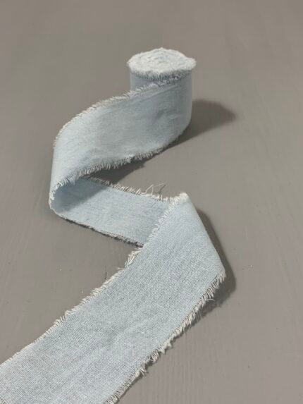 Стрічка світло блакитна бавовняна (4 см) - Бавовняні стрічки