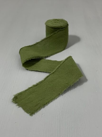 Стрічка зелена бавовняна (4 см) - Бавовняні стрічки