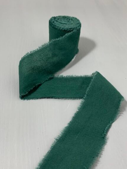 Стрічка смарагдова бавовняна (4 см) - Бавовняні стрічки