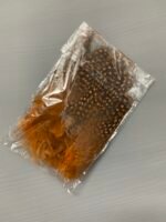 Набір натурального пір'я фазана в горох теракотове 100 шт - Пір'я