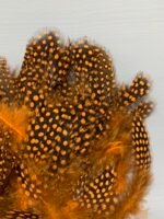 Набір натурального пір'я фазана в горох теракотове 100 шт - Пір'я