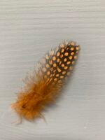 Набір натурального пір'я фазана в горох теракотове 100 шт - Пір'я