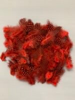 Набір натурального пір'я фазана в горох бордове 100 шт - Пір'я