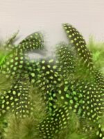 Набір натурального пір'я фазана в горох салатове 100 шт - Пір'я