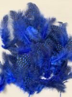 Набір натурального пір'я фазана в горох синє 100 шт - Пір'я