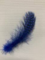 Набір натурального пір'я фазана в горох синє 100 шт - Пір'я