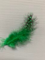 Набір натурального пір'я фазана в горох зелене 100 шт - Пір'я