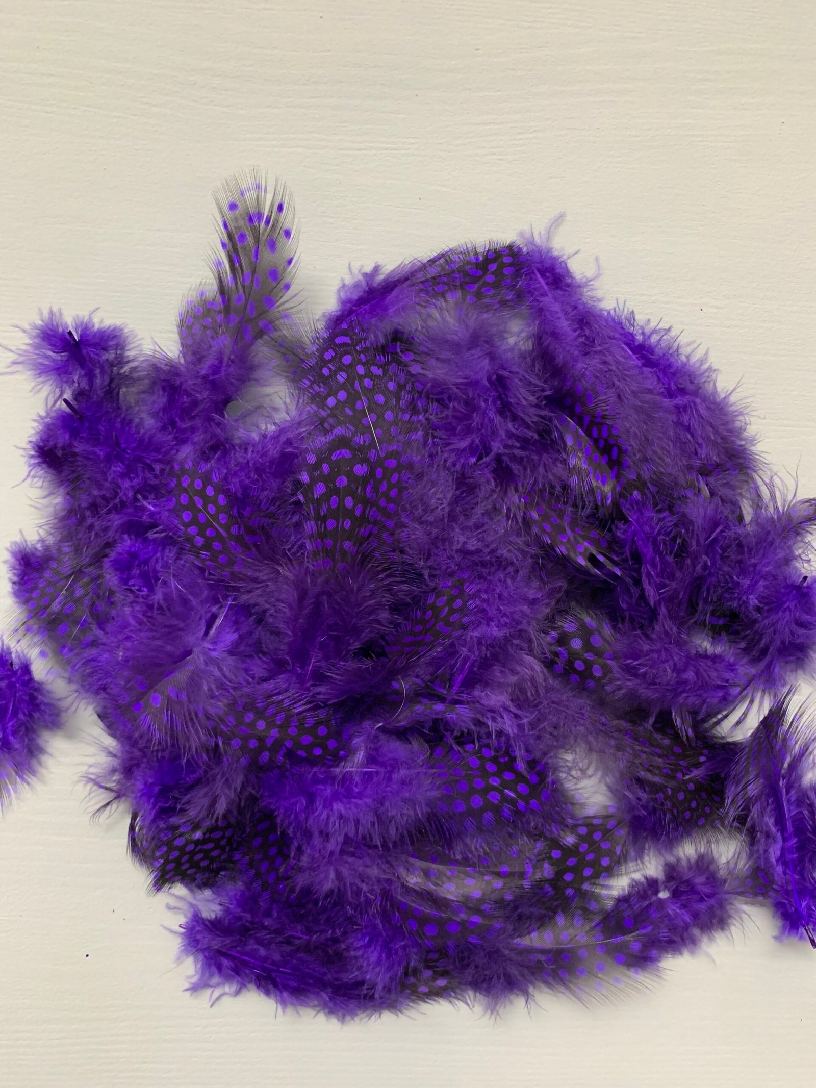 Набір натурального пір'я фазана в горох фіолетове 100 шт - Пір'я Набір натурального пір'я фазана в горох фіолетове 100 шт - Пір'я