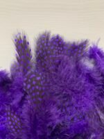 Набір натурального пір'я фазана в горох фіолетове 100 шт - Пір'я