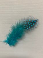 Набір натурального пір'я фазана в горох темно бірюзове 100 шт - Пір'я
