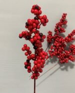 Штучні ягідки на стеблі червоно-чорні h20. Н5. - Штучні ягоди та плоди