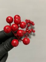 Штучні ягідки без стебла, червоні матові 9 шт, 4,5 см. A9. - Штучні ягоди та плоди