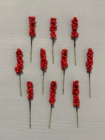 Штучні ягідки набір 10 шт, червоні 9 см. H35. - Штучні ягоди та плоди