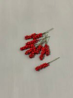 Штучні ягідки набір 10 шт, червоні 9 см. H35. - Штучні ягоди та плоди