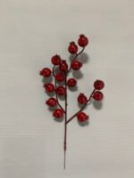 Штучні ягідки на стеблі гранати червоні h28. H6. - Штучні ягоди та плоди