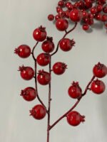 Штучні ягідки на стеблі гранати червоні h28. H6. - Штучні ягоди та плоди