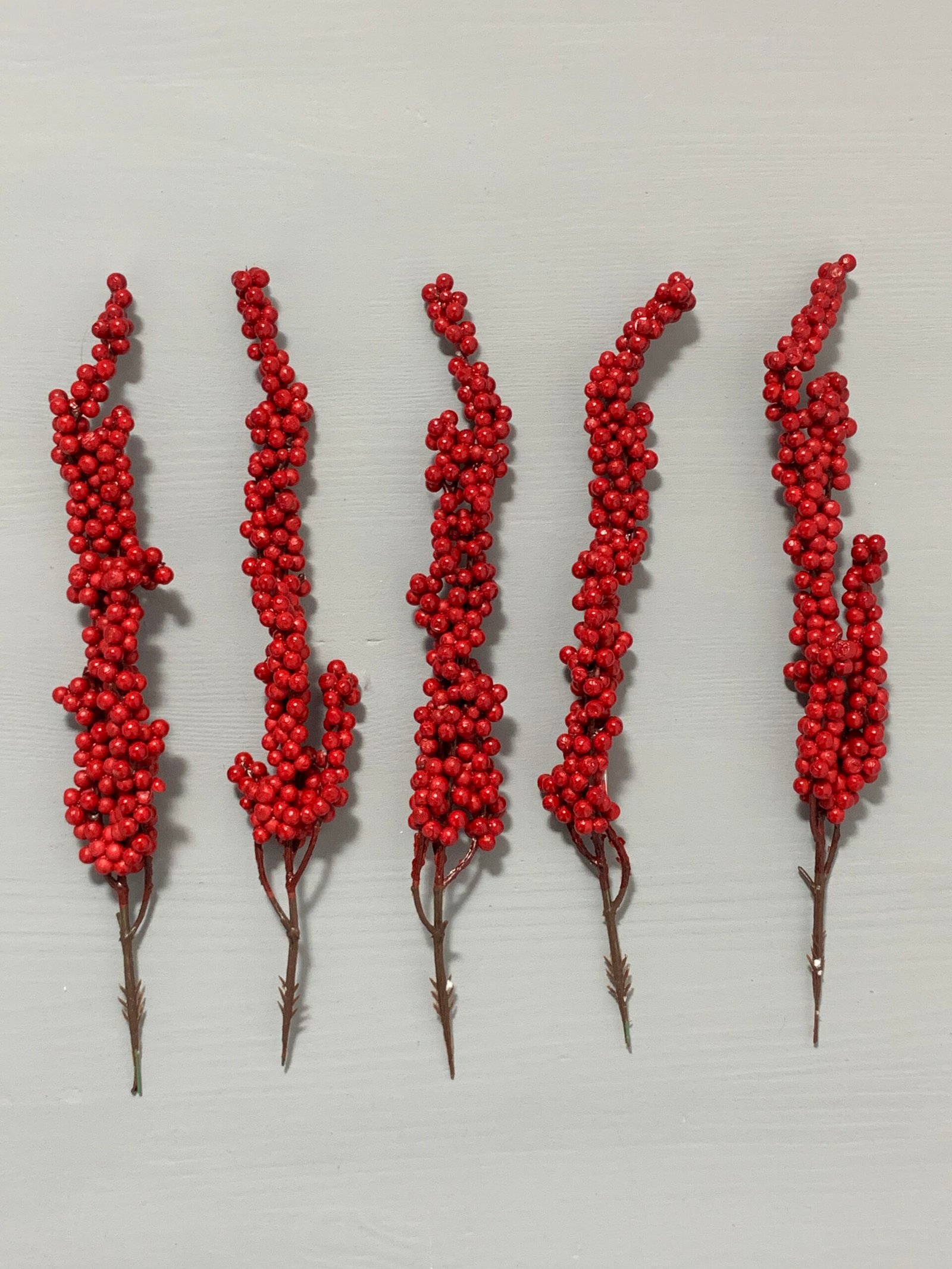 Штучні ягідки на стеблі червоні 29 см. T001. - Штучні ягоди та плоди Штучні ягідки на стеблі червоні 29 см. T001. - Штучні ягоди та плоди