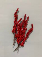 Штучні ягідки на стеблі червоні 29 см. T001. - Штучні ягоди та плоди