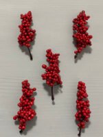 Штучні ягідки без стебла, червоні 10 см. N07-10. - Штучні ягоди та плоди