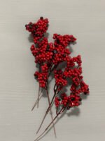 Штучні ягідки на стеблі червоно-чорні 18 см. H12. - Штучні ягоди та плоди