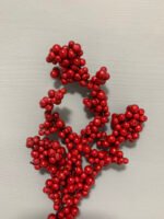 Штучні ягідки на стеблі червоні 29 см. T003. - Штучні ягоди та плоди