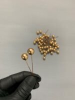 Штучні ягідки набір 50 шт золоті 6 см. - Штучні ягоди та плоди