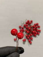 Штучні ягідки набір 50 шт червоні 6 см. - Штучні ягоди та плоди