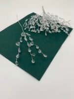 Гілка декоративна з акриловими кристалами, 16 см, 3 гілки, набір 10 шт. - Гірлянди новорічні