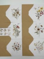 Листівки з акварельним принтом, з крафт конвертами та наліпками, набір 6 шт. - Конверти