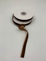 Стрічка зі штучного оксамиту Коричнева 1 см/9 см - Бавовняні стрічки