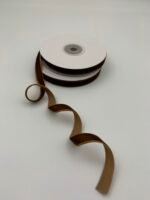 Стрічка зі штучного оксамиту Коричнева 1 см/9 см - Бавовняні стрічки