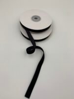 Стрічка зі штучного оксамиту Чорна 1 см/9 м - Бавовняні стрічки