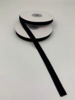 Стрічка зі штучного оксамиту Чорна 1 см/9 м - Бавовняні стрічки