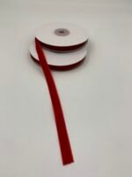 Стрічка зі штучного оксамиту Червона 1 см/9 м - Бавовняні стрічки