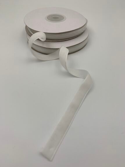 Стрічка зі штучного оксамиту Айворі 1 см/9 м - Бавовняні стрічки