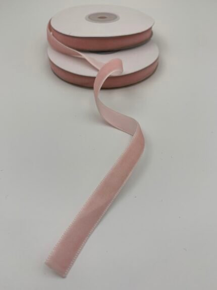 Стрічка зі штучного оксамиту Рожева 1 см/9 м - Оксамитові стрічки