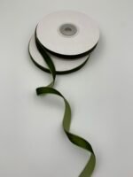 Стрічка зі штучного оксамиту Зелена 1 см/9 м - Оксамитові стрічки