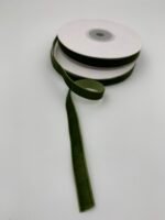 Стрічка зі штучного оксамиту Зелена 1 см/9 м - Оксамитові стрічки