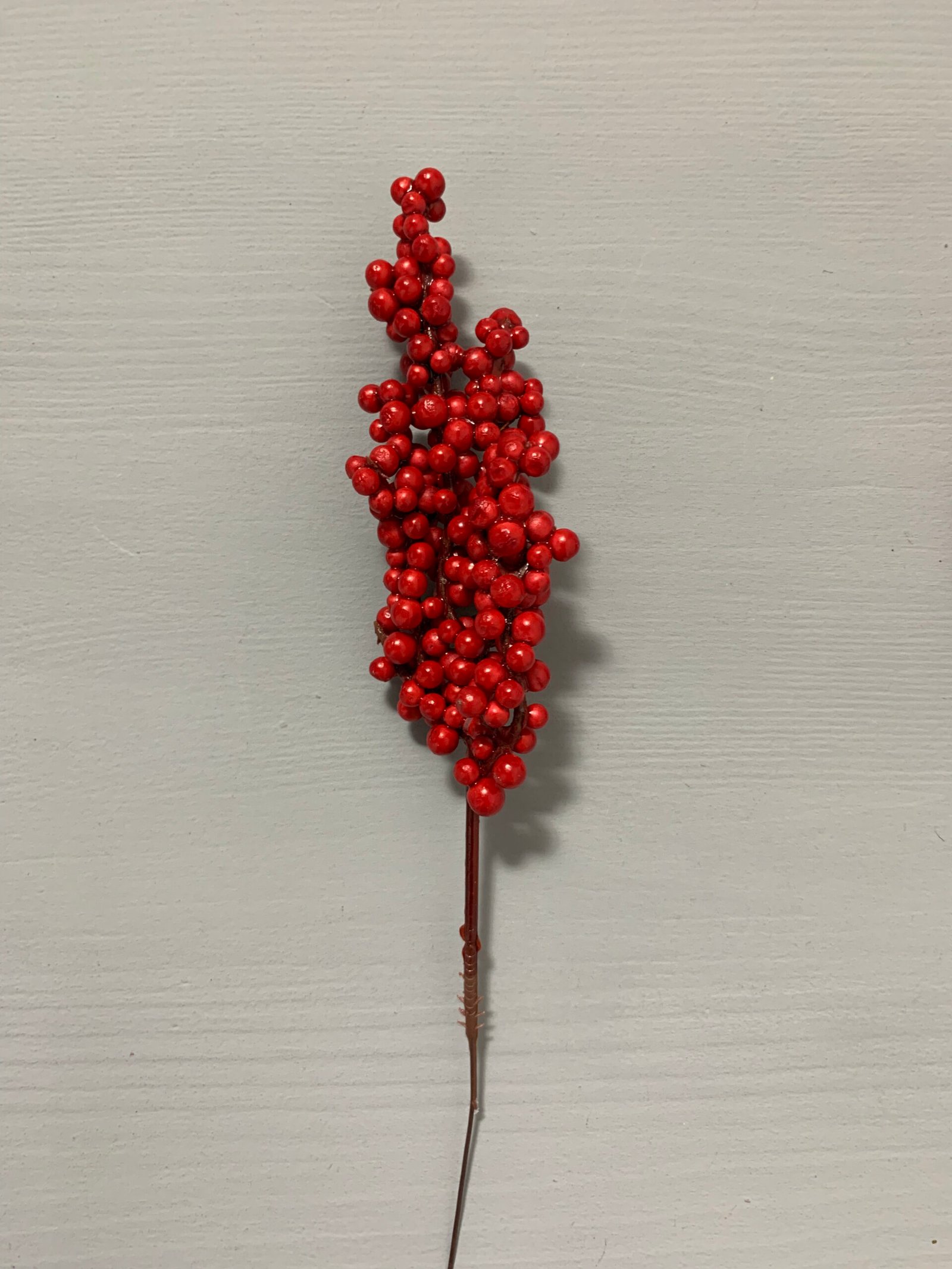 Штучні ягідки на стеблі червоні 23 см. H11. - Штучні ягоди та плоди Штучні ягідки на стеблі червоні 23 см. H11. - Штучні ягоди та плоди