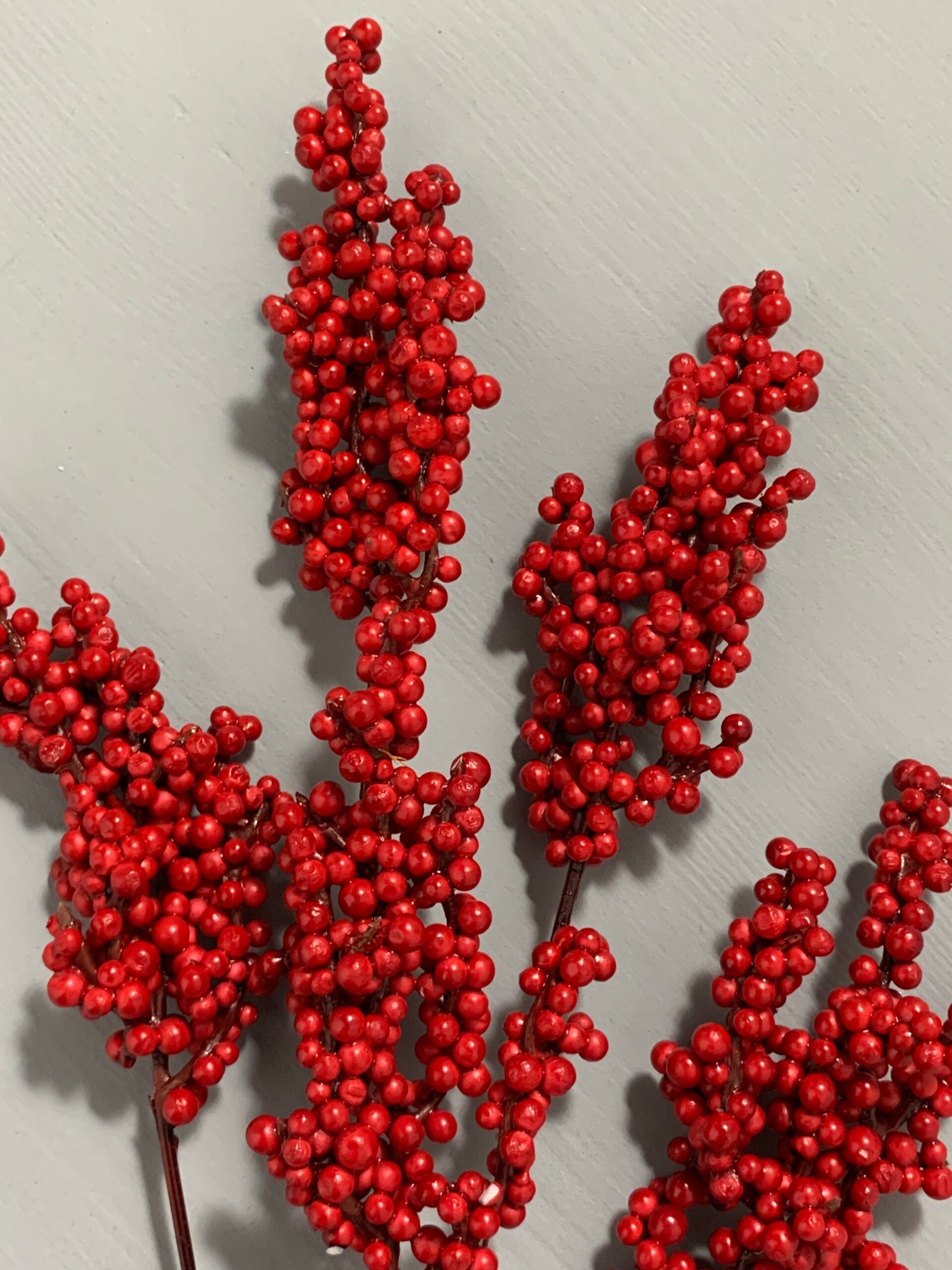 Штучні ягідки на стеблі червоні 23 см. H11. - Штучні ягоди та плоди Штучні ягідки на стеблі червоні 23 см. H11. - Штучні ягоди та плоди