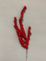 Штучні ягідки на стеблі червоні 36 см. Z1. - Штучні ягоди та плоди