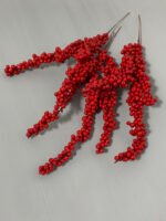 Штучні ягідки на стеблі червоні 36 см. Z1. - Штучні ягоди та плоди