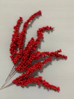 Штучні ягідки на стеблі червоні 36 см. Z1. - Штучні ягоди та плоди