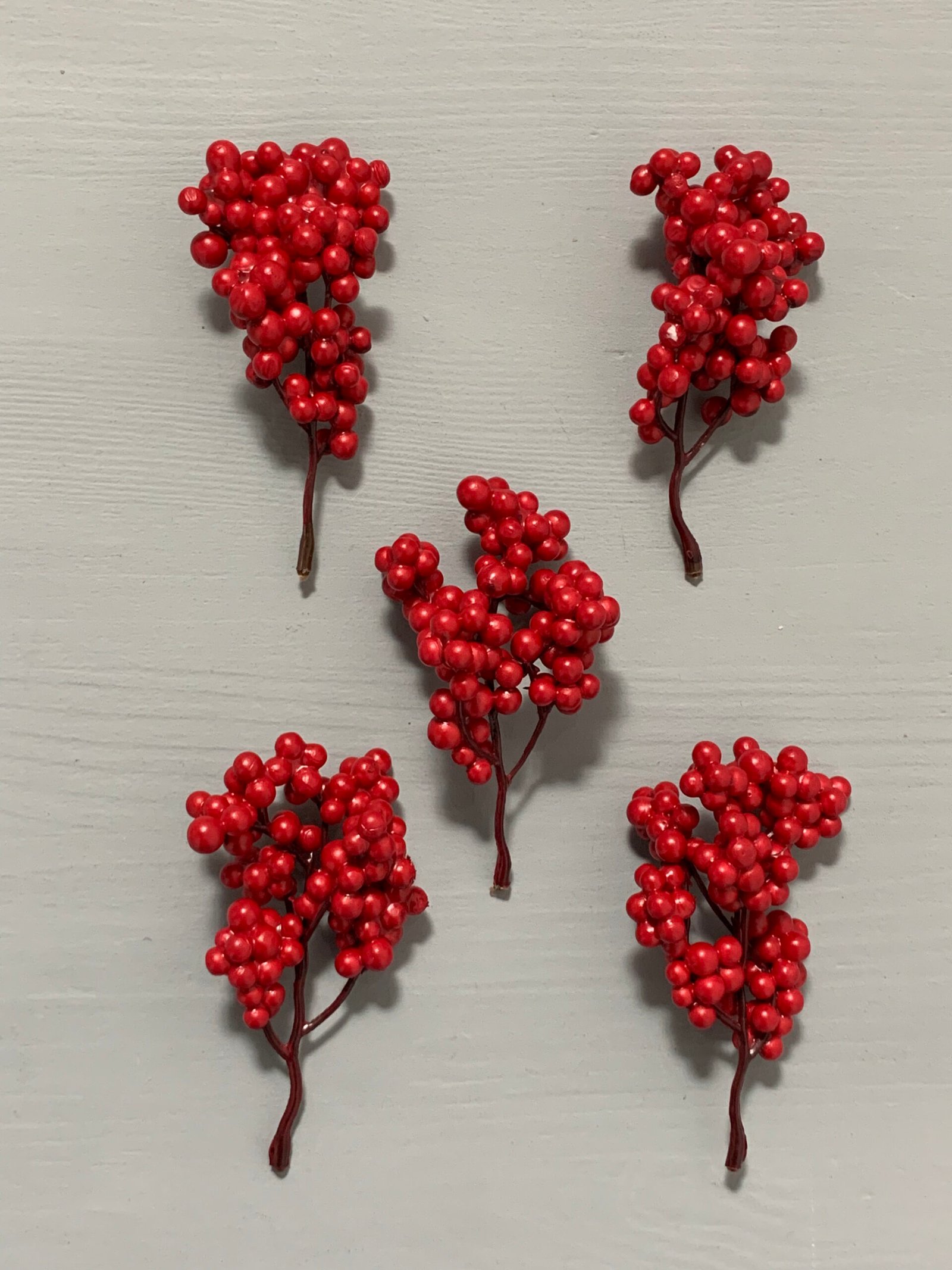 Штучні ягідки на стеблі, червоні матові 11 см. C16. - Штучні ягоди та плоди Штучні ягідки на стеблі, червоні матові 11 см. C16. - Штучні ягоди та плоди