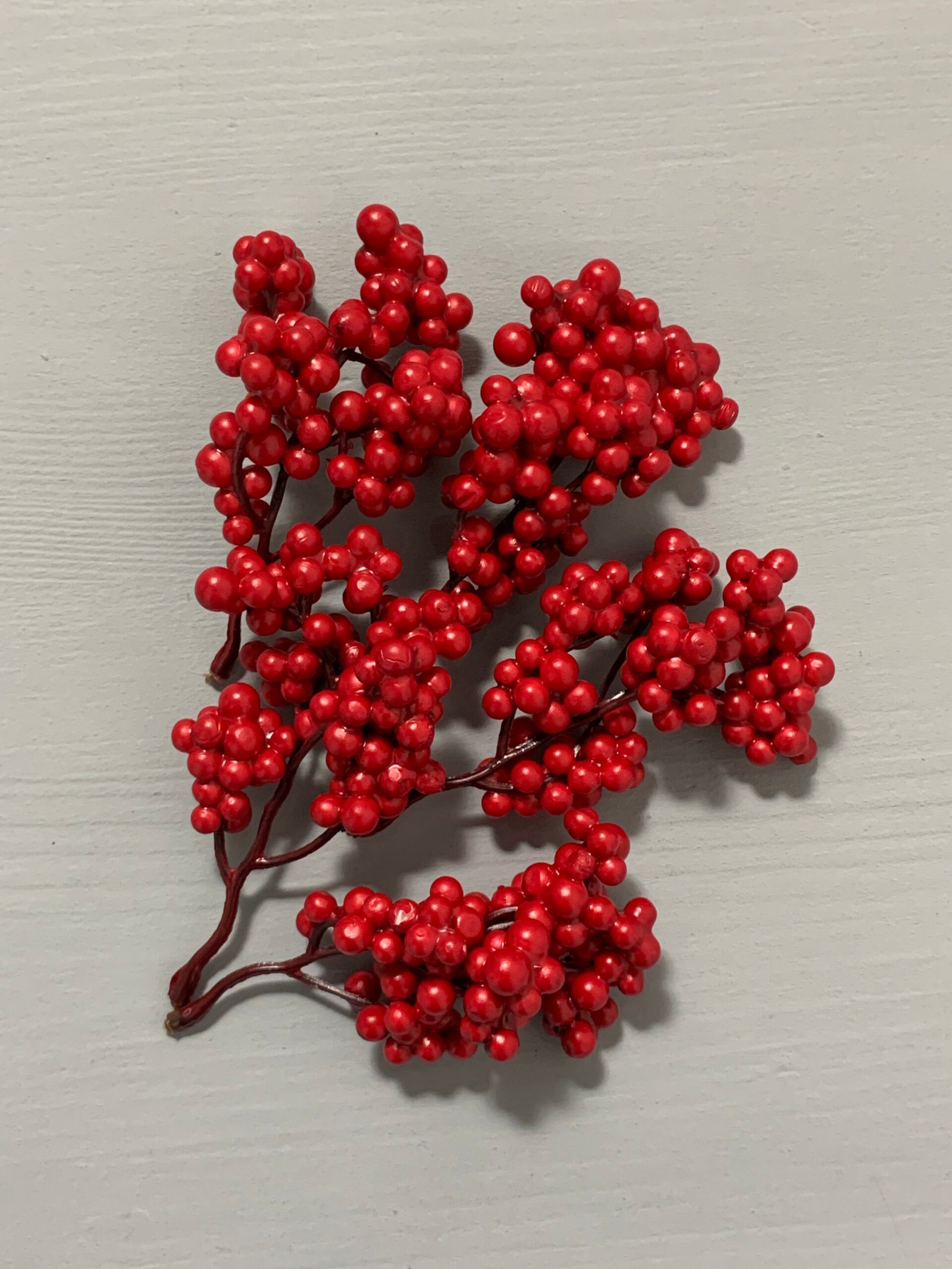 Штучні ягідки на стеблі, червоні матові 11 см. C16. - Штучні ягоди та плоди Штучні ягідки на стеблі, червоні матові 11 см. C16. - Штучні ягоди та плоди