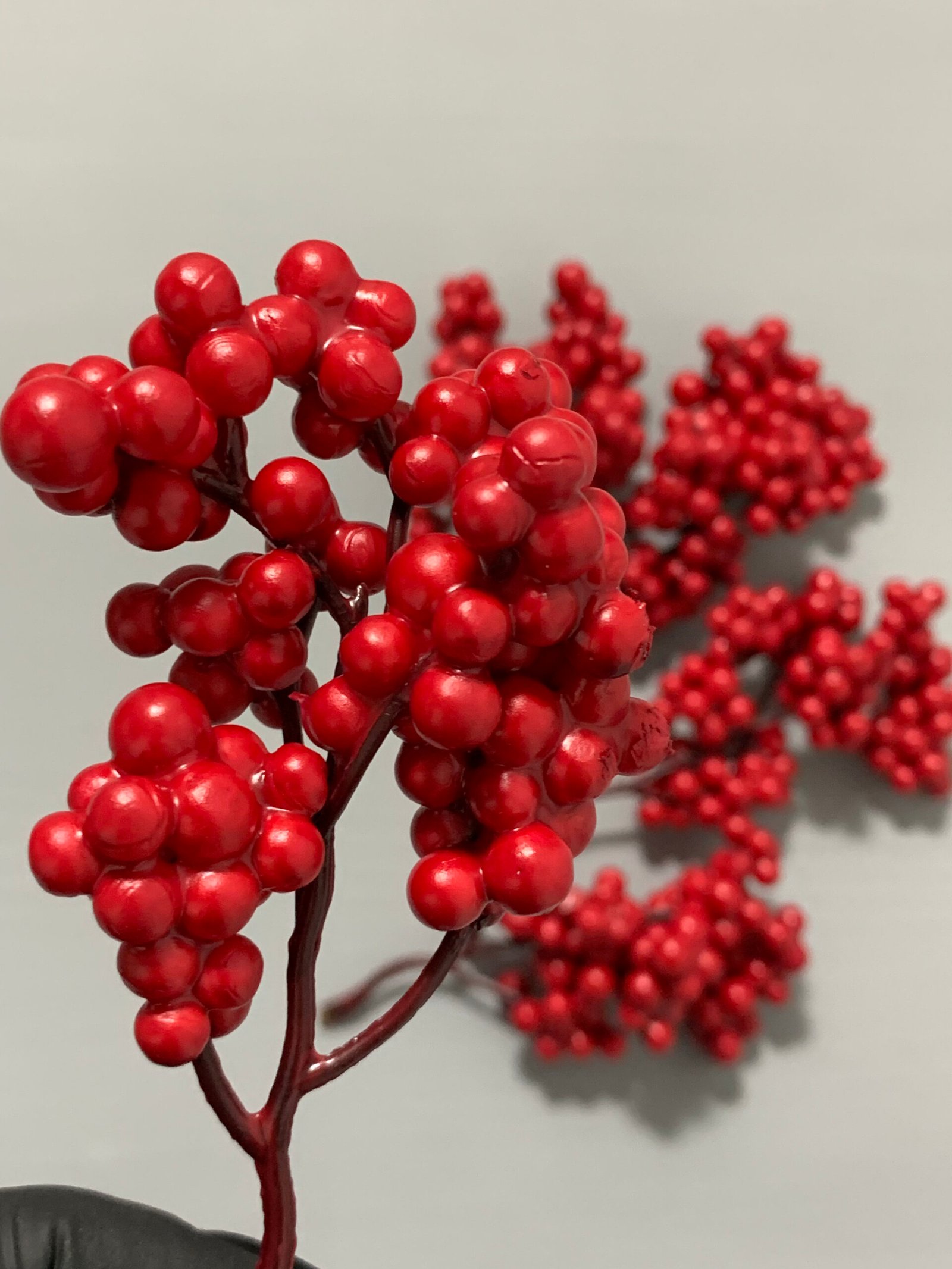 Штучні ягідки на стеблі, червоні матові 11 см. C16. - Штучні ягоди та плоди Штучні ягідки на стеблі, червоні матові 11 см. C16. - Штучні ягоди та плоди