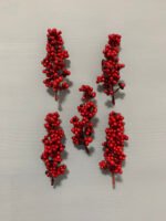 Штучні ягідки без стебла, червоно-чорні 12 см. N06-12. - Штучні ягоди та плоди